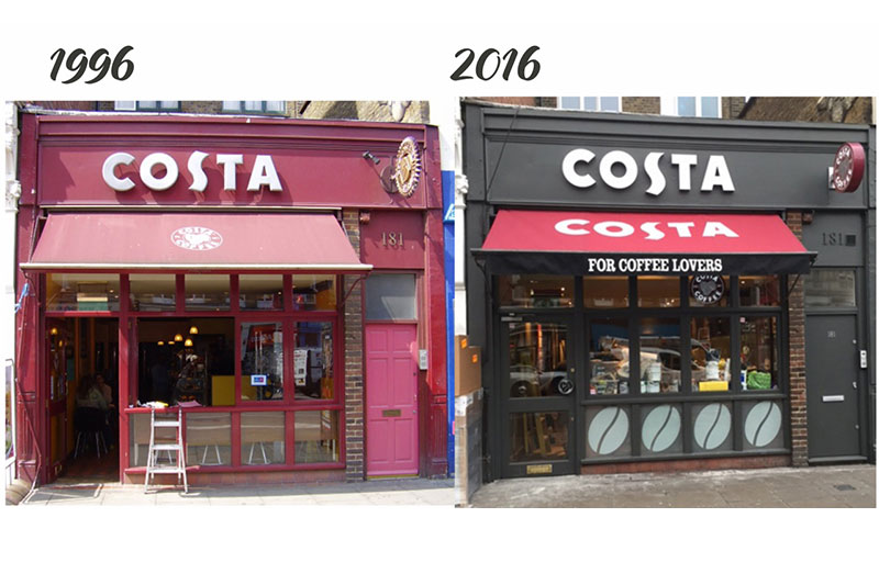 Manufacturing Costa Coffee Signage For 20 Years