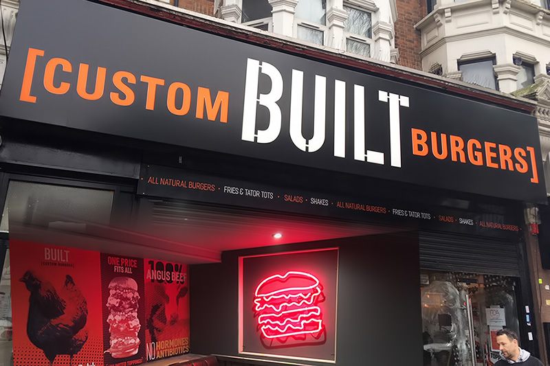 Custom Built Burgers Signage