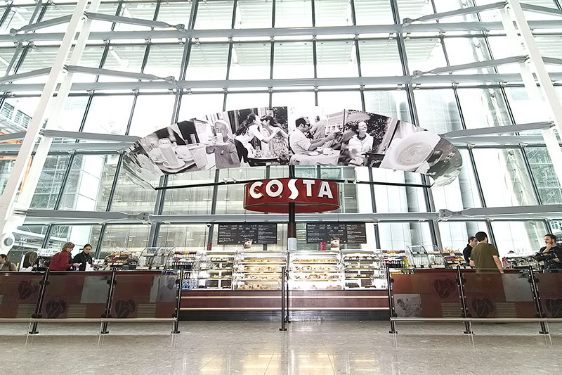 Costa Coffee Heathrow T5 Signage
