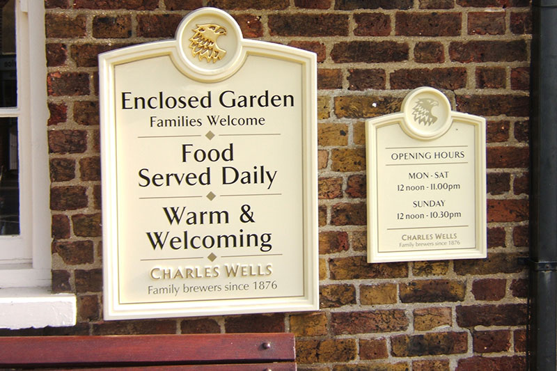 Charles Wells Pub Signage