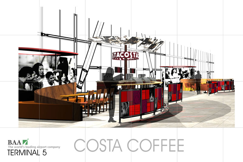 Costa Coffee Terminal 5 Heathrow Signage Drawings